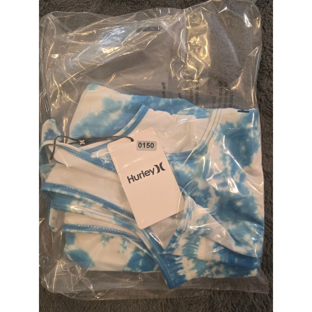 Hurley Girls Blue Lagoon Tie Dye One Piece Swimsuit UPF 50+ Size L 12-13